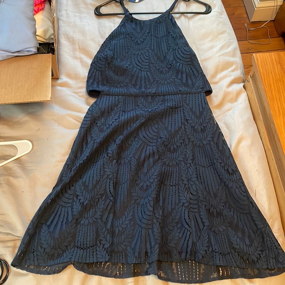 Lulus high neck cut out dress.
